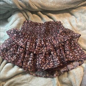 Altar'd State Burgundy Floral Skirt